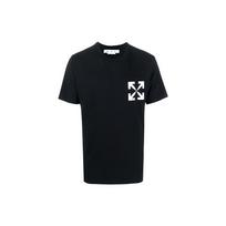 Off-White SS22 Vienspalviai Marškinėliai Trumpomis Rankovėmis su Strėlės Logotipu, Regular Fit, Vyriški Viršutiniai Drabužiai, Balti OMAA027C99JER01210011001 L black
