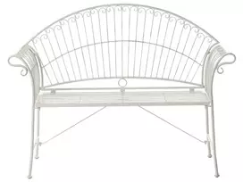 Sodo suoliukas GUALEA 130 cm metalinis, kreminės spalvos