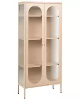 Vitrina su stiklinėmis durelėmis FOXTON Metal 80 cm smėlio spalvos