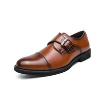 Fashion High Quality Brand Men's Leather Casual Shoes Pointed Banquet Dress Shoes High-end Elegant Brown Men's Business Work Shoes 38 ruda