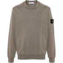 Stone Island Solid Color Loose Fit Crew Neck Long Sleeve Sweatshirt Men sweatshirt Light-Brown 811563051-V0075 S