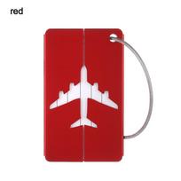 Aluminium Stainless Steel Metal Bag Tag Suitcase Labels Travel Luggage Tags Labels with Ropes raudona