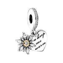 Pandora Snowflake And Heart Charm Pendant Women pendants Silver Gold 792012CZ_P1 Box gray