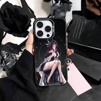 C-Cool G-Genshin-Impact-columbina Phone Case For iPhone17,16,15,14,13,12,11 Plus,Pro Max Colored Silver Plated Inside Cover iPhone12PRO black