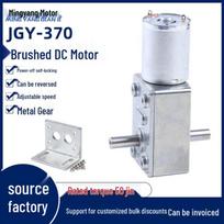 JGY370 Dual-axis DC Geared Motor: Miniature Worm Gear High Torque Motor (24V/12V/6V) 12V 30 rpm