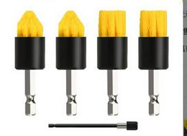 Six-Piece Electric Drill Brush Set for Home and Car Cleaning yellow