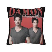 Damon Salvatore The Vampire Diaries Pillowcase Printing Cushion Cover Decorations Ian Somerhalder Throw Pillow Case Cover 30x30cm 12x12in black