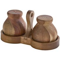 Hermia Concept druskos ir pipirų indelių rinkinys Akasya - Wooden, rudas, 3 vnt.