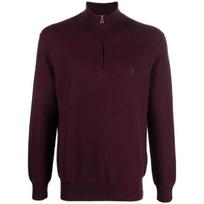 Polo Ralph Lauren Solid Color Zip High Neck Sweater Men sweater Burgundy 710888900-005 S