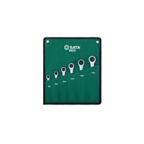 ⬡ Žiedinių raktų su terkšle rinkinys 6vnt. (S09025, SATA)