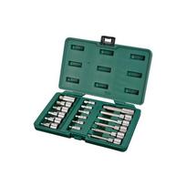 ⬡ 1/4" + 1/2" galvučių su antgaliais rinkinys (HEX) 18 vnt. (S09053, SATA)