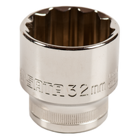 ⬡ Galvutė 1/2" 12-briaunė 32 mm (S13618, SATA)