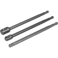 ⬡ 1/4" + 3/8" + 1/2" galvučių gręžtuvo ilgų adapterių rinkinys 3 vnt. (YT04628, YATO)