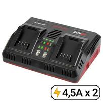 ⬡ Li-Ion dvigubas įkroviklis WORCRAFT 20V akumuliatoriui (CLC20V45DT, WORCRAFT)