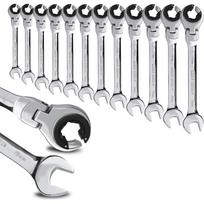 ⬡ Kombinuotas terkšlinis atviras raktas su lanksčia galva 17 mm (CL407417, CHANGLU TOOLS)