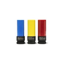 ⬡ Ilgų smūginių galvučių rato veržlėms rinkinys 1/2" 3 vnt. (ST09142G, SATA)