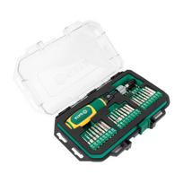 ⬡ Dinamometrinis atsuktuvas 1/4" 1-6 Nm su antgalių rinkiniu 33 vnt. (SL,PZ,PH,torx) (ST159202S, SATA)