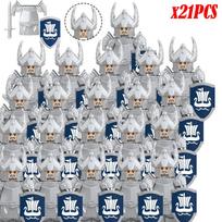 MOC LOTR Soldier Orcs Army Figures Armor Guard Warrior Archer Medieval Dol Amroth Knights Building Blocks Bricks toys gifts