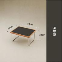 Vintage Cherry Wood Folding Coffee Table, Heat-Resistant, Multi-Colored End Table, Detachable Stainless Steel Legs, Can BeTray beige