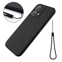 For Motorola MOTO Edge 40 Neo Case Soft Premium Liquid Silicone Case with Flocking inside Cover for MOTO Edge 40 Neo with Strap for MOTO Edge 40 Neo white