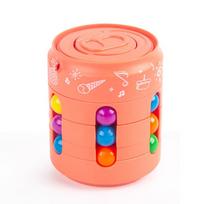 Magic Rotating Bean Puzzle Cube Game Kids Adults Fingertip Fidget Stress Relief Game Montessori Education Toys For Children Gift beige