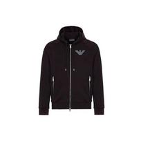 Emporio Armani Solid Color Zip Long Sleeve Hoodie Men hoodies Black 3G1M91-1JSQZ-0999 M