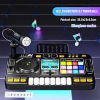 Vaikams skirtas muzikalus DJ mikseris su mikrofonu, šviesomis, APP valdymu, DJ patefonu, edukacinė DJ konsolė, mažiesiems muzikos žaidimų žaislas, vaikų dovanos blue