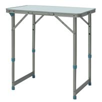 Sulankstomas stalas Kempingo stalas Sodo stalas Reguliuojamas aukštis Aliuminio MDF Baltas 60 x 45 x 64 cm
