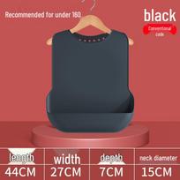 Waterproof Large Silicone Meal Bib for Elderly Adults black