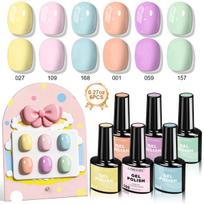 Pastelinių gelinių nagų lakų rinkinys 6 spalvos Pavasaris Vasara Dopamino želė nagų gelis Mažas kvapas Ilgai išliekantis UV/LED kietinamas Macaron candy color pastel candy