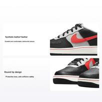 NBA x Nike Air Force 1 07 LV8 EMB GS 75th Anniversary - Trail Blazers Kids Sneakers Black Grey-Fog Sail DJ9993-001 38.5 white