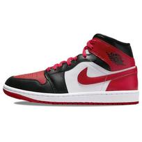 Air Jordan 1 Mid Alternate Bred Toe Women Sneakers Black White Gym-Red BQ6472-079 36