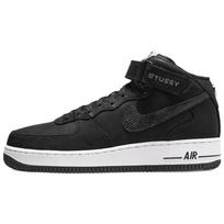 Stussy x Nike Air Force 1 Mid Juodi Gyvatės Odos Unisex Sportbačiai DJ7840-001 39 black