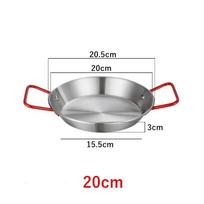 20-30cm Spanish Paella Pan with Handle Stainless Steel Durable Seafood Snack Plate Kitchen Non-Stick Frying Pans Cooking Pots