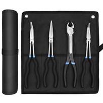 4pcs 5pcs High Quality Long Nose Pliers with Curved and Straight Tips - Ideal for Industrial, DIY Applications and Car Repair