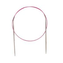 Mezgimo virbalai su elastine virve, apvalūs, MM JAV dydžių, apvalūs, nerūdijančio plieno virbalai, skirti „pasidaryk pats“ mezgimo projektams. 2mm pink