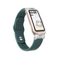 Case+strap For Huawei Band 10/9/9 NFC smart watch belt Accessories Sport Silicone bracelet correa for Huawei Bands 8/8NFC Cover For Huawei Band 10 pušies žalios spalvos