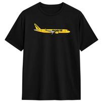 Spirit Airlines Airbus A320 T-Shirt Summer  Hip Hop T Shirts Mens Cotton O Neck Oversize Tees Short-Sleeve Streetwear Tops S įvairiaspalvis