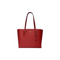 COACH Mollie zipper closure solid color cowhide tote bag tote bag shopping bag shoulder handbag 34 women's red raudona