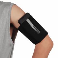 Elastic Sports Armband Breathable Large Capacity Fitness Wrist Bag with Stripes with Pocket Phone Armband Sleeve M juoda