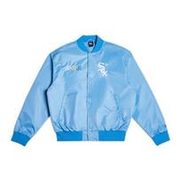 New Era MLB Solid Color Letter Embroidered Baseball Collar Long Sleeve Jacket Unisex jackets Blue 13429791 L white
