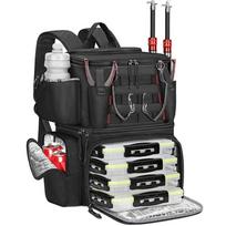 Large Capacity Waterproof Oxford Fabric Fishing Backpack Sea Gear Bait Rods Reels Accessories Black