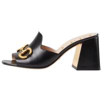 GUCCI Žirgo kandiklio Stambus Kulnas Aukštakulniai 7.5cm Moteriški Juodi 655412 BKO00 1000 34.5 black