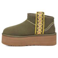 UGG  Classic Ultra Mini Platform Braid - Burnt Olive Women Sneakers Green 1138491-BTOL 40 brown