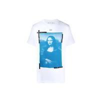 Off-White Ss22 Mona Lisa Pattern Printed Short Sleeve T-Shirt Men T-Shirts White OMAA027R21JER0020110WHITE S blue