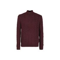 Polo Ralph Lauren SS23 Solid Color Small Pony Embroidered Zip Collar Long Sleeve Knit Sweater Men sweater Burgundy 710810841-005 M