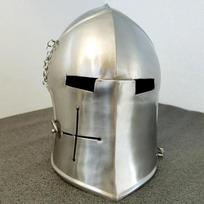 Viduramžių Barbuta Šalmas Riterio Šarvai 18g Minkšto Plieno Šalmas LARP Cosplay Helovino Kostiumas Su Snapeliu Karių Šalmas Dovana gray