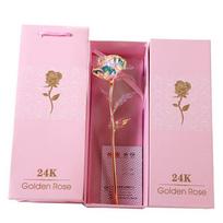 Valentines Day Creative Gift 24K Foil Plated Rose Gold Rose Lasts Forever Love Wedding Decor Lover Lighting Rose b3 white