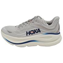 HOKA Bondi 9 2E Wide Stucco Grout Men Sneakers Grey 1162013-SCCG 40 white