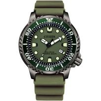 CITIZEN Promaster BN0157-11X Eco-Drive Diver Watch 200m Khaki Dial Green Bezel Rubber Strap black